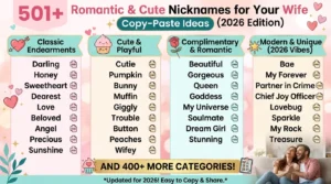 Wife Cute Nicknames